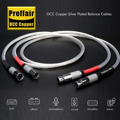 Preffair HIFI Professional Balanced XLR Cable Silver Plated PTFE Insulation - Image 1 of 4