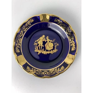 Limoges France Kobaltblau/Gold Aschenbecher Veritable Porcelaine Made In France - Bild 1 von 4