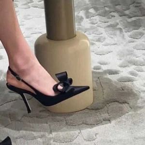 Mujeres Tacones Altos Verano Nuevas Sandalias Sin Espalda Puntera Punta Tacones Delgados Zapatos - Imagen 1 de 5
