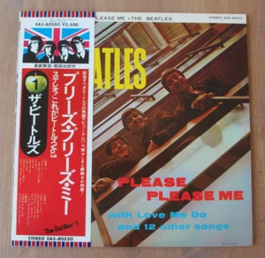 THE BEATLES PLEASE PLEASE ME LP ORIGINAL 1976 JAPAN VINYL RECORD EAS-80550 w/OBI - Picture 1 of 9