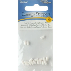 French Earwire Rubber Earring Backs - White - Picture 1 of 1