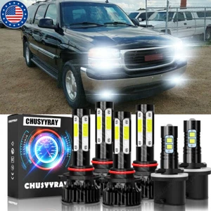 For GMC Yukon XL 1500 2500 2000-2006 LED Headlight High/Low Fog Light Bulbs Kit - Picture 1 of 12