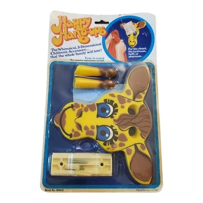 Happy Hang-Ups cabide girafa armário de parede gancho animal safári selva vintage anos 80 - Imagem 1 de 4