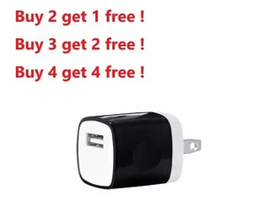 FOR iPhone LG Samsung Moto 1A USB Wall Charger Plug AC Home Power Adapter Black - Picture 1 of 2