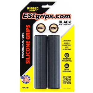 ESI Ribbed Chunky Silicone Push On Grips 32mm 130mm Length 60g MTB XC Handlebar - Picture 1 of 1