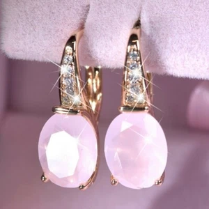 Splendidi orecchini goccia da donna placcati oro rosa 14k gioielli un paio/set - Foto 1 di 10