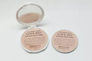 2 REVLON COMPACT FOUNDATION LOVE PAT POWDER CREAM BEIGE VTG DAMAGED - Picture 1 of 9