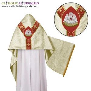 Metallic Gold Humeral Veil with PELICAN embroidery, voile huméral, velo omerale - Picture 1 of 1