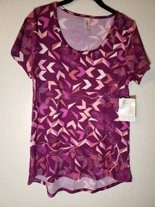 LuLaRoe Classic T XS - Purple and Pink Geometric Leaves and Branches - New  - Picture 1 of 4