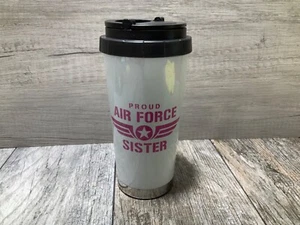 Air Force sister Patriotic Stainless plastic insulated Tumbler Travel Mug Cup - Picture 1 of 7