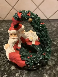 Dept 56 Two Headed Santa Basket/Bowl with Handle F1 - Picture 1 of 9