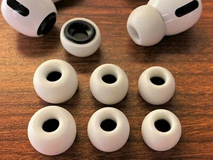 THE ORIGINAL!! 9PC Memory Foam Ear Tips For Apple Airpods Pro 1 or 2 White S/M/L - Picture 1 of 3
