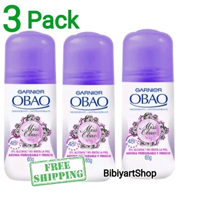 3 Pack Garnier Obao Miss Obao Sexy Morado Deodorant Antiperspirant Roll On 🇲🇽 - Image 1 of 4