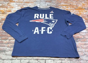 New England Patriots Shirt Adult XL Blue Nike Long Sleeve NFL Playoffs Tee Mens - Picture 1 of 8