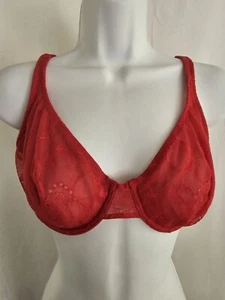 Calvin Klein Bra Womens Red Underwire Unpadded Size 36D - Picture 1 of 7