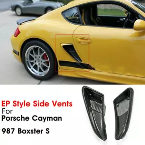 For 06-12 Porsche Caymans 987 Boxster S EP Style Carbon Side Vents Scoops Parts - Picture 1 of 16