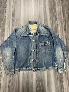 Vintage Made In US Factory 555 Levis Type1 506xx Selvedge Jacket BigE Size 44L