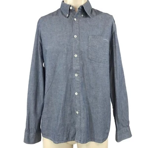 A.P.C. - HERREN KLEIN - BLAUES LANGARMHEMD MIT KRAGEN UND KNÖPFEN AUS 100 % BAUMWOLLE MIT TASCHE - Bild 1 von 8