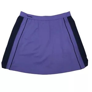 Bolle Sport Tennis Golf Pickleball Skirt Sz M Purple Blue Stripe Zip Side Slits - Picture 1 of 10