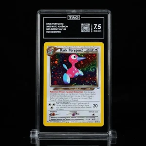 DARK PORYGON2 2002 WOTC POKÉMON #8/105 NEO DESTINY HOLO TAG 7.5 NM+ 1ST RANKED - Picture 1 of 3