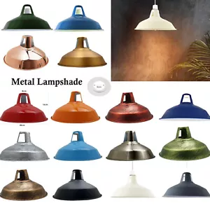 Vintage Pendant Metal Shade Modern Ceiling Retro Light Shades/Easy Fitting Shade - Picture 1 of 65