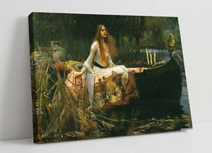 JOHN WILLIAM WATERHOUSE, THE LADY OF SHALOTT -CANVAS WALL ART PAINTING PRINT - Picture 1 of 2