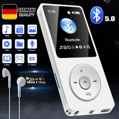 Bluetooth MP3 MP4 Player LCD Display HiFi Bass Musik Spieler FM Radio Audio DE - Bild 1 von 4
