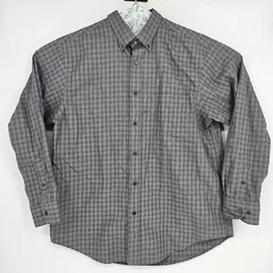 Roundtree & Yorke Shirt Mens Large Gray Gold Label Business Non Iron Button Down - Picture 1 of 10
