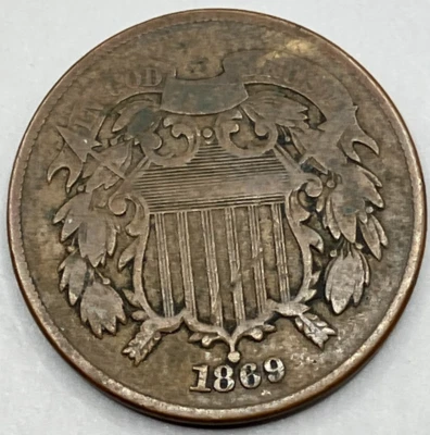 1869 2 Cent Piece ~ VG - Image 1 of 2