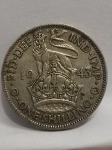 1 SHILLING ARGENT 1943 GEORGE VI ROYAUME UNI / UNITED KINGDOM SILVER - Imagen 1 de 3