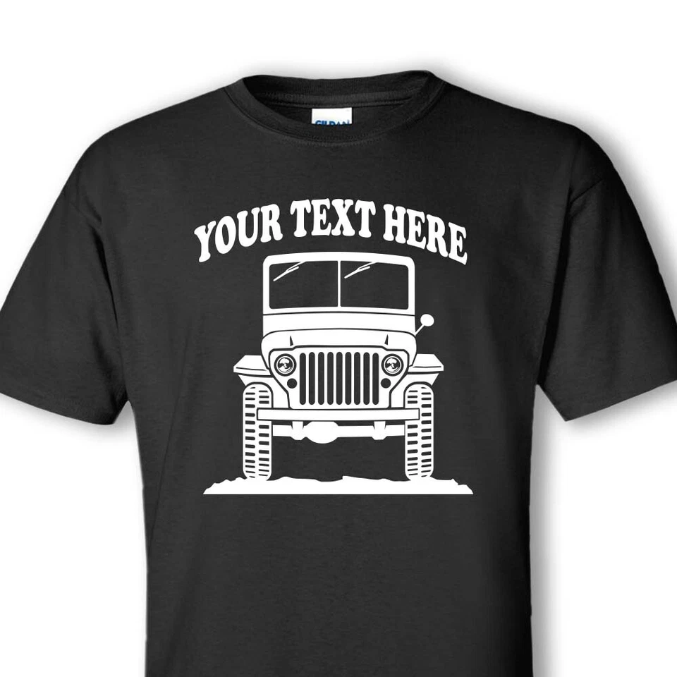 WILLYS M38 ARMY 1948-1952 4x4 OFFROAD PERSONALIZED COTTON T-SHIRT - #OR022 Foto 1 de 1