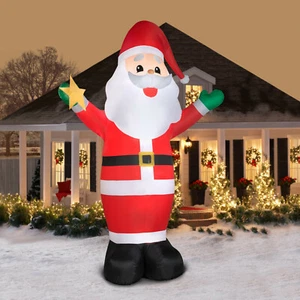 Decoración de patio inflable Gemmy 14 ft iluminado por aire con estrella papá Noel inflable - Imagen 1 de 3