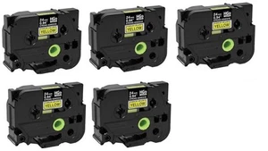 Cinta de etiqueta de alto grado genuina Brother HGeS6515PK HGeS651 paquete de 5 negro/ylw - Imagen 1 de 2