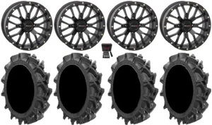 System 3 ST-3 Black 18" Wheels 32" MotoHavok Tires Can-Am Renegade Outlander - Picture 1 of 4