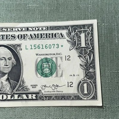 2013 $1 DOLLAR BILL ⭐️STAR NOTE Offset Seal & Misaligned! L15616073* - Image 1 of 4