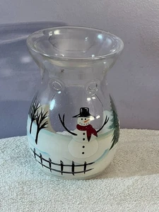 Yankee Candle tealight wax burner snowman winter scene AA218 - Picture 1 of 6