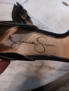 Pre-owned Jessica Simpson Peep Tie Heels With Ankle Strap Black In Color Size 6 - Picture 1 of 12