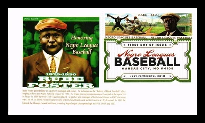 DR JIM STAMPS US COVER RUBE FOSTER NEGRO LEAGUES BASEBALL FDC COMBO PANDA CACHET - Image 1 of 2
