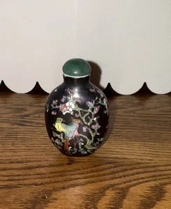 Schöne antike chinesische rückseitig bemalte schnupftabakflasche - Bild 1 von 6