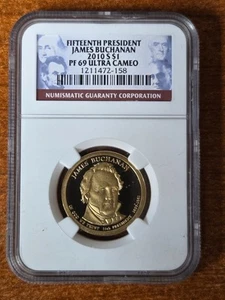 Fifteenth President, James Buchanan, 2010-S $1, PF69 Ultra Cameo NGC - Picture 1 of 2