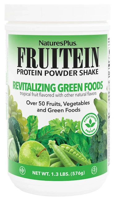 Batido de proteína en polvo Natures Plus FRUITEIN revitalizante alimentos verdes 1,3 libras Foto 1 de 1