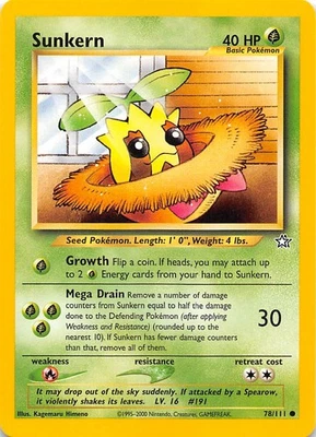 Sunkern 078/111 Neo Genesis Pokemon 000978 - Image 1 of 2