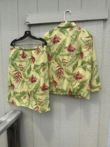 DT COLLECTION WOMEN'S TROPICAL FLORAL SKIRT & BLAZER SET SZ 10 - Picture 1 of 11