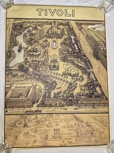 Poster vintage Tivoli intitolato Old TIVOLI Copenhagen PERMILD & ROSENGREEN 33,5 X 24,5” - Foto 1 di 12