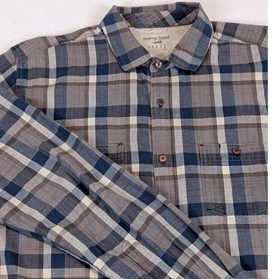 Horny Toad Mens Large Plaid Button Down Long Sleeve Organic Cotton Shirt - Image 1 of 4