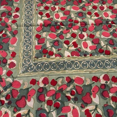 Couleur Nature By Bruno Lamy Tablecloth Size 59 X 86 Inches Red Green Christmas - Image 1 of 4