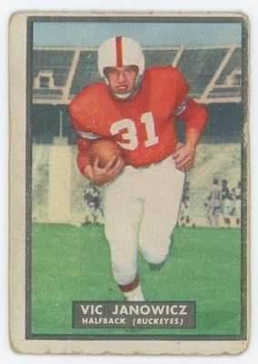 1951 Topps Magic Vic Janowicz #10 - Ohio State/Redskins RC Heisman Foto 1 de 2