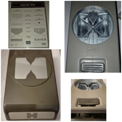 Conjunto de selos Stampin Up Keeping Tabs e pacote PUNCH planejador menu organizador novo OOP - Imagem 1 de 4