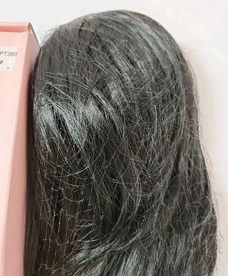 全新 Lonai 16 英寸海贼王分层波浪小马尾头发加长天然黑色 1B — 第 1/3 张图片