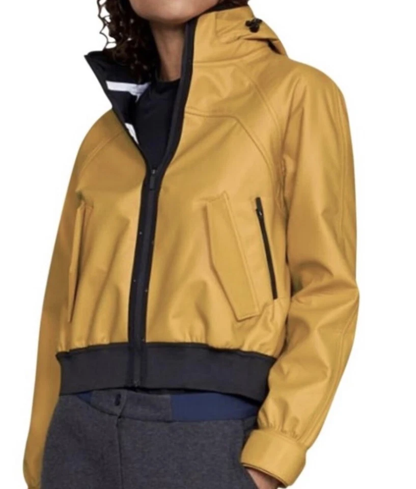 $350 Under Armour x Tim Coppens UAS Amarillo Mostaza Recorta Moto Chaqueta de Lluvia PEQUEÑA Foto 1 de 4